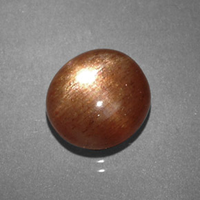 2.16克拉天然棕色星光日光石，椭圆形切割，8.6×8.1毫米，不透明