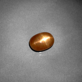 1.16克拉天然棕色星光日光石，椭圆形切割，8.4×6.1毫米，不透明