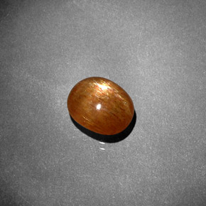 1.98克拉天然棕色星光日光石，椭圆形切割，9.1×7.3毫米，不透明