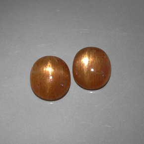 克拉天然星日光石，椭圆形切割，半透明