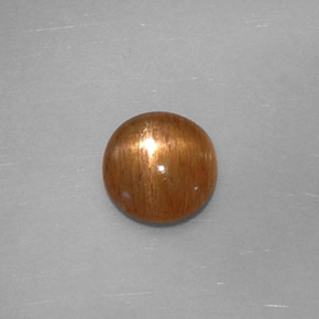 0.84克拉天然棕色星光日光石，透明，7.2×6.9毫米，透明/半透明