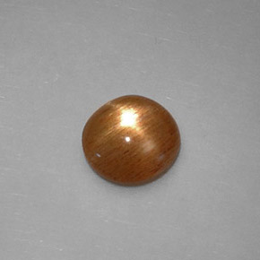 0.84克拉天然棕色星光日光石，透明，7.2×6.9毫米，透明/半透明