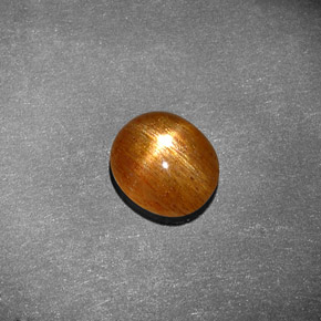 1.13克拉天然棕色星光日光石，椭圆形切割，8.2×7.1毫米，不透明