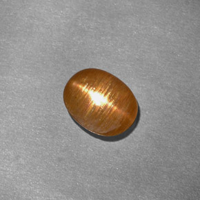 1.01克拉天然棕色星光日光石，椭圆形切割，7.5×6毫米，不透明