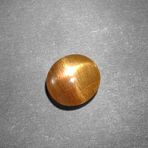 0.99克拉天然棕色星光日光石，椭圆形切割，7.3×6.7毫米，不透明