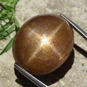 39.02克拉天然星光日光石，椭圆形切割，不透明