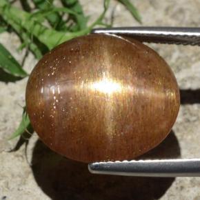 12.29克拉天然星日光石，椭圆形切割，不透明