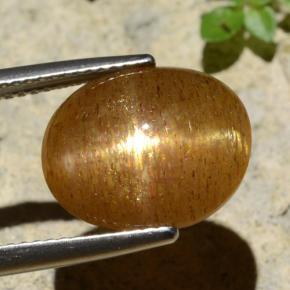 6.61克拉天然星日光石，椭圆形切割，不透明