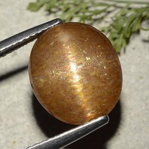 7.25克拉天然星日光石，椭圆形切割，半透明