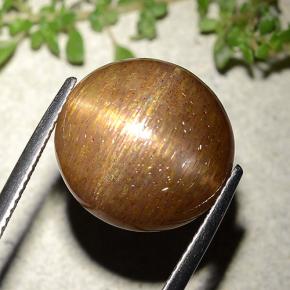 15.15克拉天然星日光石，圆形切割，不透明