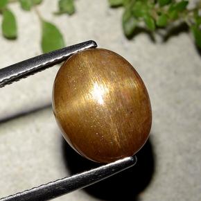 6.21克拉天然星光日光石，椭圆形切割，不透明