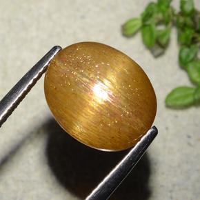 5.86克拉天然星光日光石，椭圆形切割，不透明