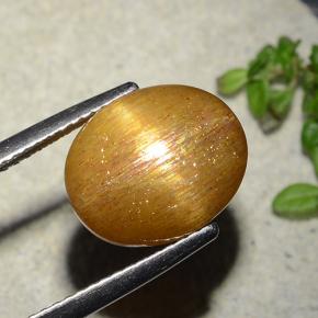 5.86克拉天然星光日光石，椭圆形切割，不透明