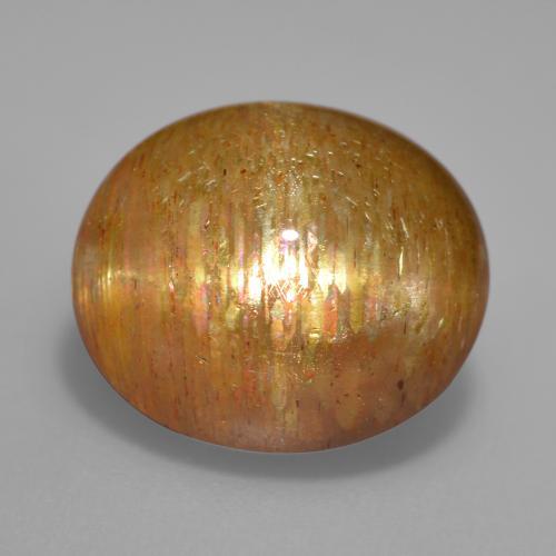 10.04克拉天然棕色星光日光石，椭圆形切割，14×12毫米，不透明