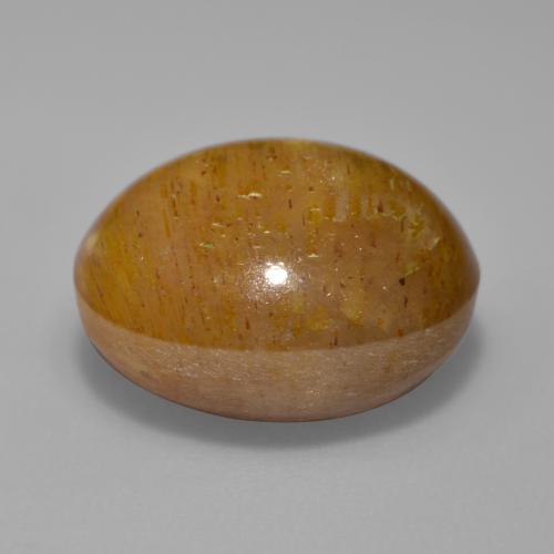 10.04克拉天然棕色星光日光石，椭圆形切割，14×12毫米，不透明