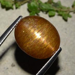 8.81克拉天然星光日光石，椭圆形切割，不透明