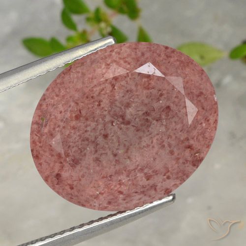 13.42ct 天然 玫瑰粉色 草莓石英, 椭圆形, 半透明