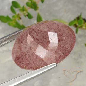 13.42克拉天然草莓石英，椭圆形，半透明