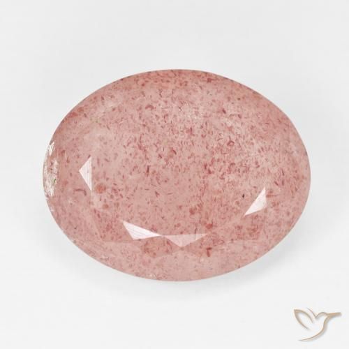 11.72ct 天然 Pale Red Orange 草莓石英, 椭圆形, 半透明