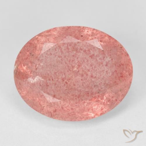8.41ct 天然 浅淡粉色 草莓石英, 椭圆形, 半透明