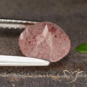 1.72克拉天然草莓石英，圆形的，半透明