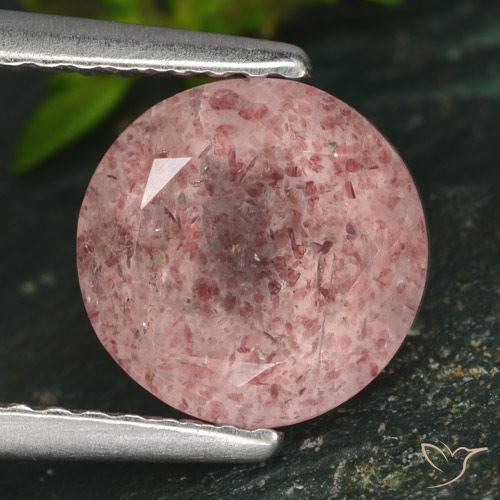 1.73ct 天然 大地粉色 草莓石英, 圆形的, 半透明