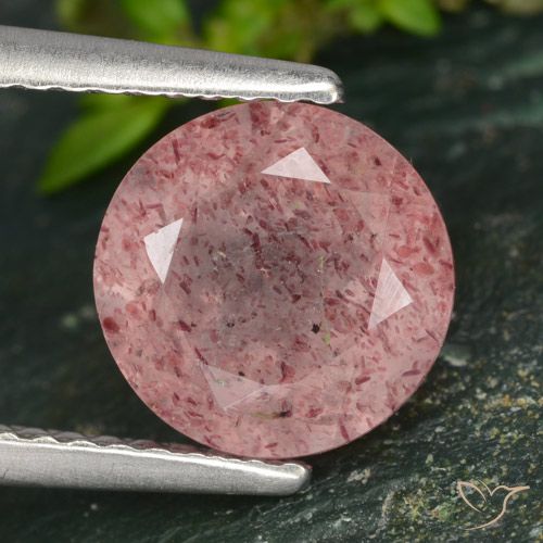 2.10ct 天然 中粉红色 草莓石英, 圆形的, 半透明