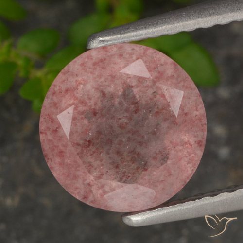 2.00ct 天然 中粉红色 草莓石英, 圆形的, 半透明