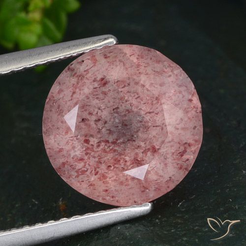 4.14ct 天然 玫瑰粉色 草莓石英, 圆形的, 半透明