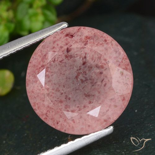 7.13ct 天然 玫瑰粉色 草莓石英, 圆形的, 半透明