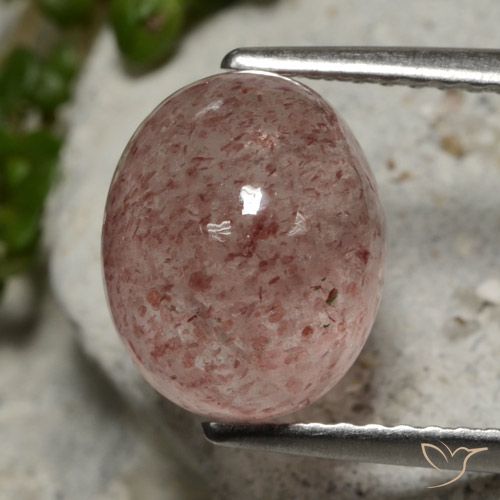 4.01ct 天然 深粉色 草莓石英, 椭圆形, 半透明
