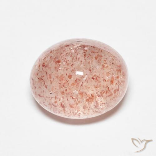 4.28ct 天然 橙粉色 草莓石英, 椭圆形, 半透明