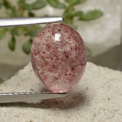 3.67ct 天然 玫瑰粉色 草莓石英, 椭圆形, 半透明