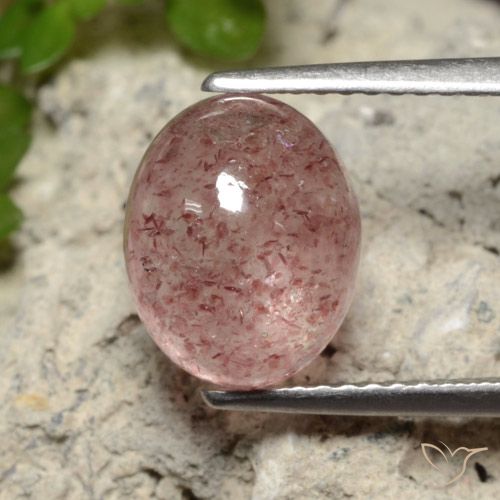 3.71ct 天然 中粉红色 草莓石英, 椭圆形, 半透明
