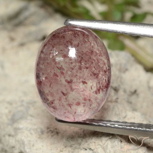 4.09ct 天然 淡泡泡糖粉色 草莓石英, 椭圆形, 半透明