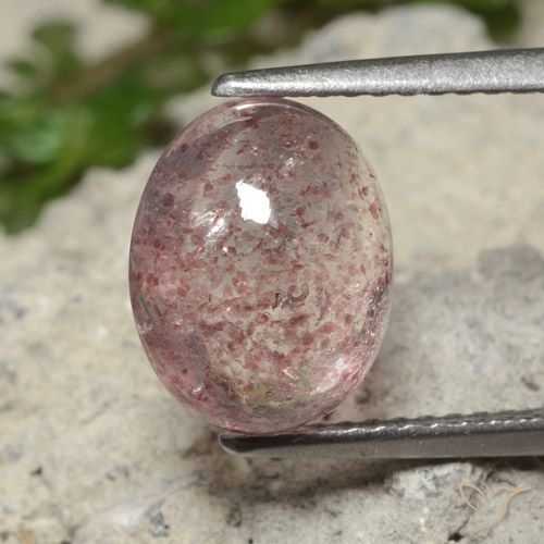 2.94ct 天然 深泡泡糖粉色 草莓石英, 椭圆形, 半透明