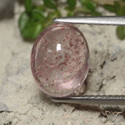 3.34ct 天然 浅粉色 草莓石英, 椭圆形, 半透明