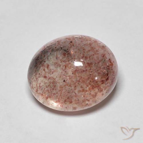 4.37ct 天然 浅粉色 草莓石英, 椭圆形, 半透明