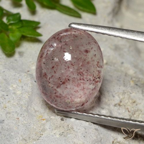 4.35ct 天然 深泡泡糖粉色 草莓石英, 椭圆形, 半透明