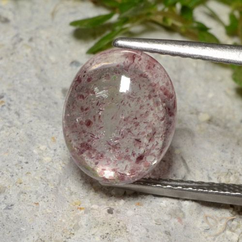4.09ct 天然 中粉红色 草莓石英, 椭圆形, 半透明