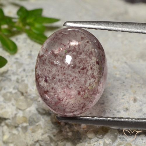 4.64ct 天然 中粉红色 草莓石英, 椭圆形, 半透明
