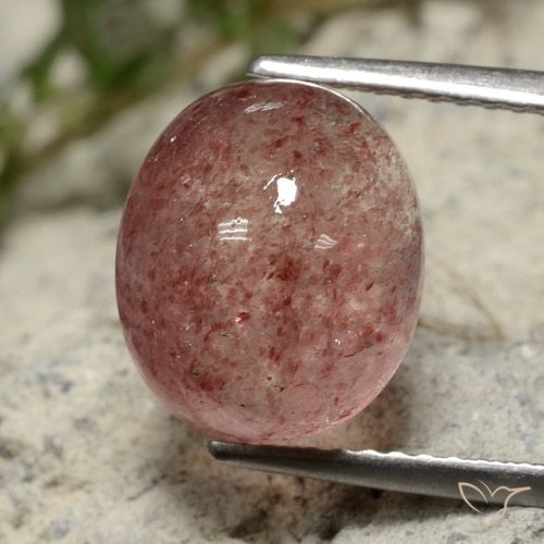 5.34ct 天然 玫瑰粉色 草莓石英, 椭圆形, 半透明