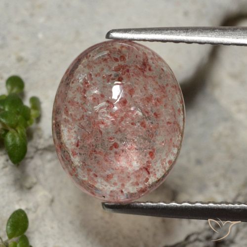 4.25ct 天然 中粉红色 草莓石英, 椭圆形, 半透明