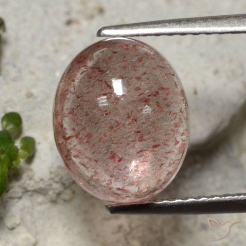 4.57ct 天然 中粉红色 草莓石英, 椭圆形, 半透明