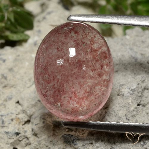 4.18ct 天然 玫瑰粉色 草莓石英, 椭圆形, 半透明