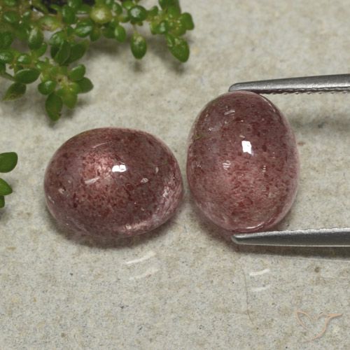 7.72ctw 天然 深粉色 草莓石英, 椭圆形, 半透明