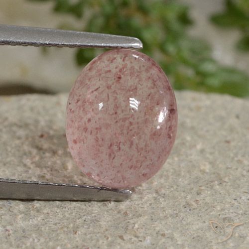 3.43ct 天然 中粉红色 草莓石英, 椭圆形, 半透明