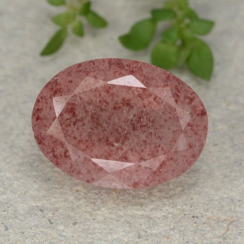5.56ct 天然 中深粉色 草莓石英, 椭圆形, 半透明