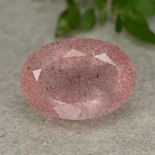 5.99ct 天然 中浅粉色 草莓石英, 椭圆形, 半透明