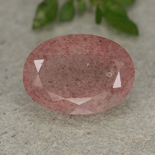 5.57ct 天然 玫瑰粉色 草莓石英, 椭圆形, 半透明